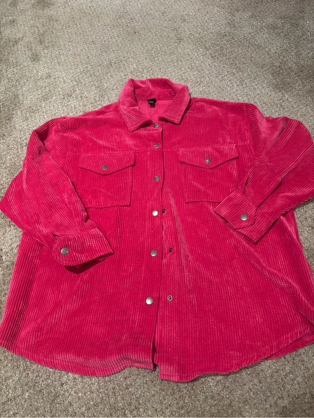 wild fable Hot Pink Corduroy Button-Down Shirt Jacket